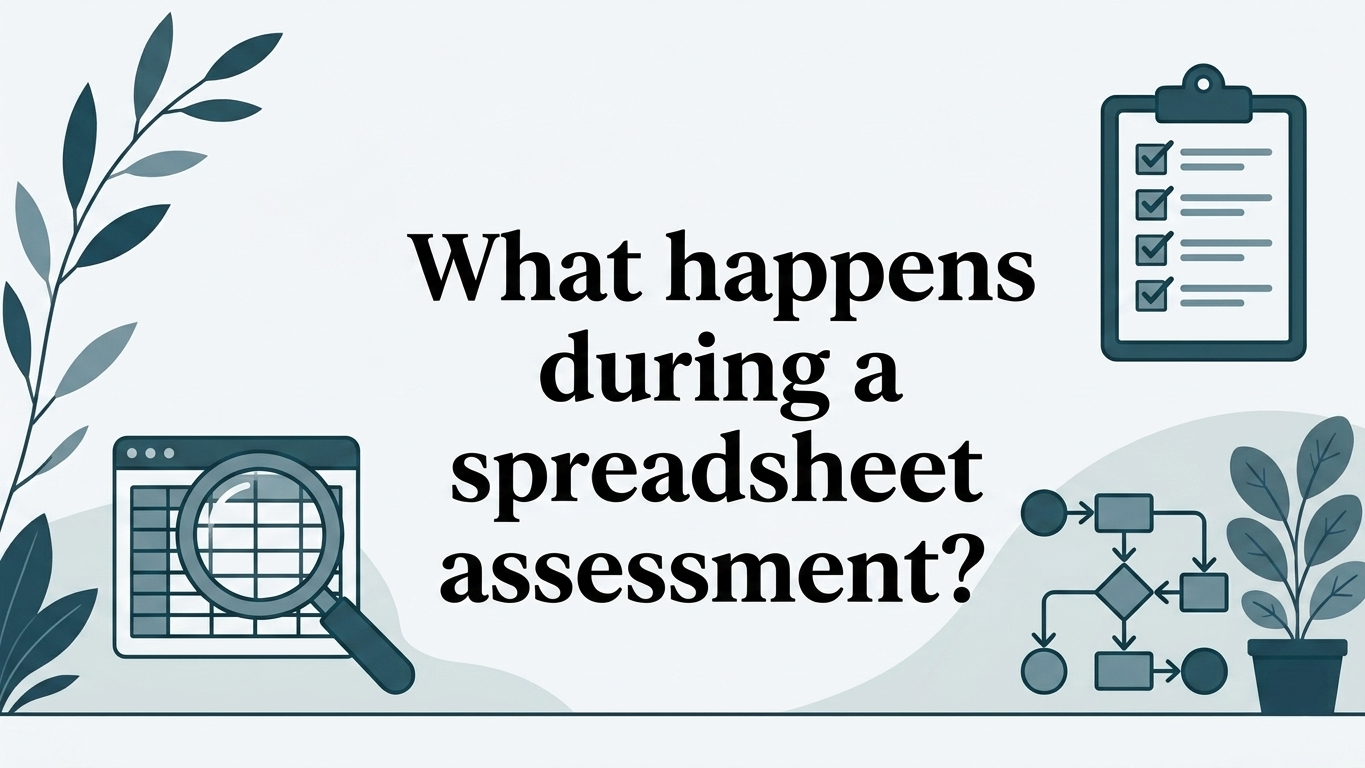 What happens during a spreadsheet assessment?